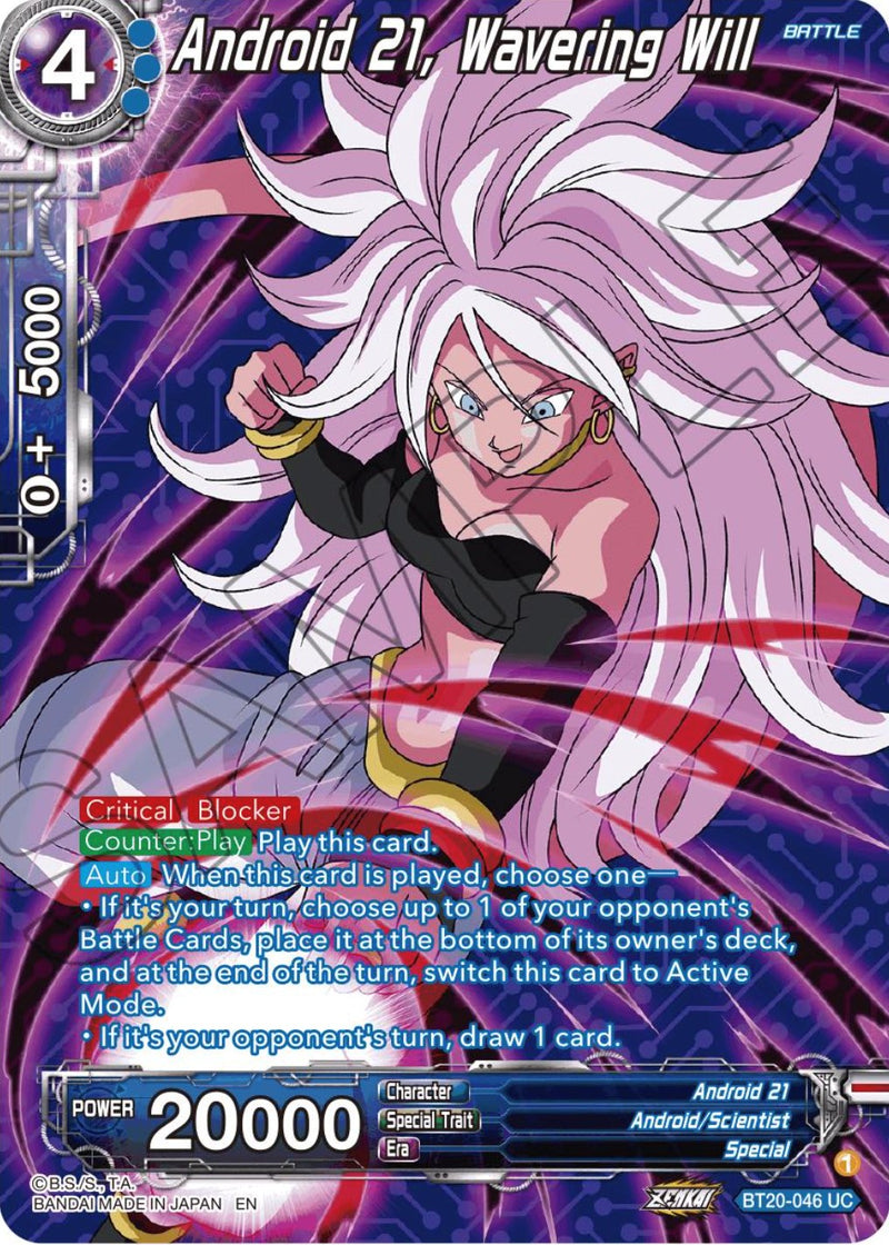 Android 21, Wavering Will (Silver Foil) (BT20-046) [Power Absorbed] Dragon Ball Super