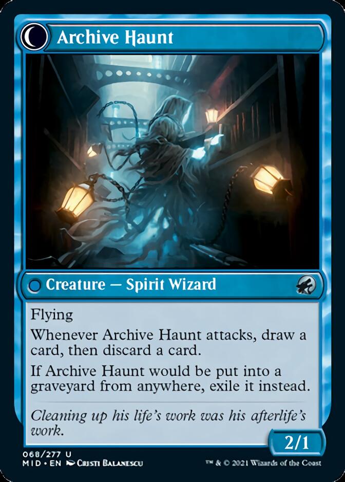 Overwhelmed Archivist // Archive Haunt [Innistrad: Midnight Hunt] Magic: The Gathering