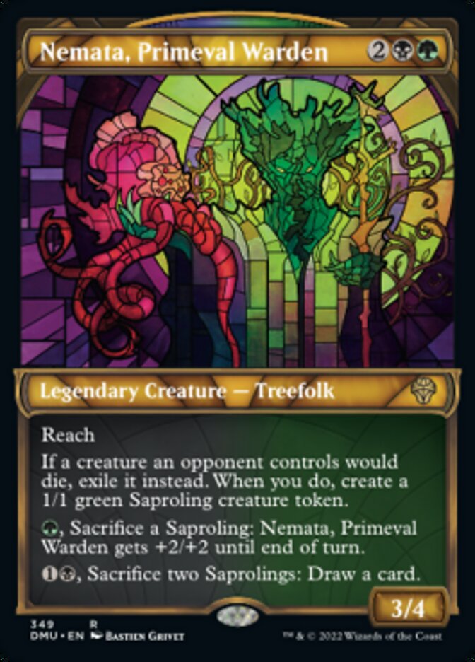 Nemata, Primeval Warden (Showcase Textured) [Dominaria United] Magic: The Gathering