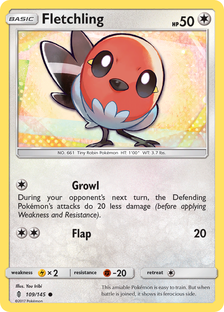 Fletchling (109/145) [Sun & Moon: Guardians Rising] Pokémon