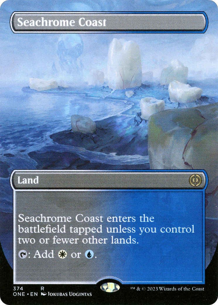 Seachrome Coast (Borderless Alternate Art) [Phyrexia: All Will Be One] Magic: The Gathering