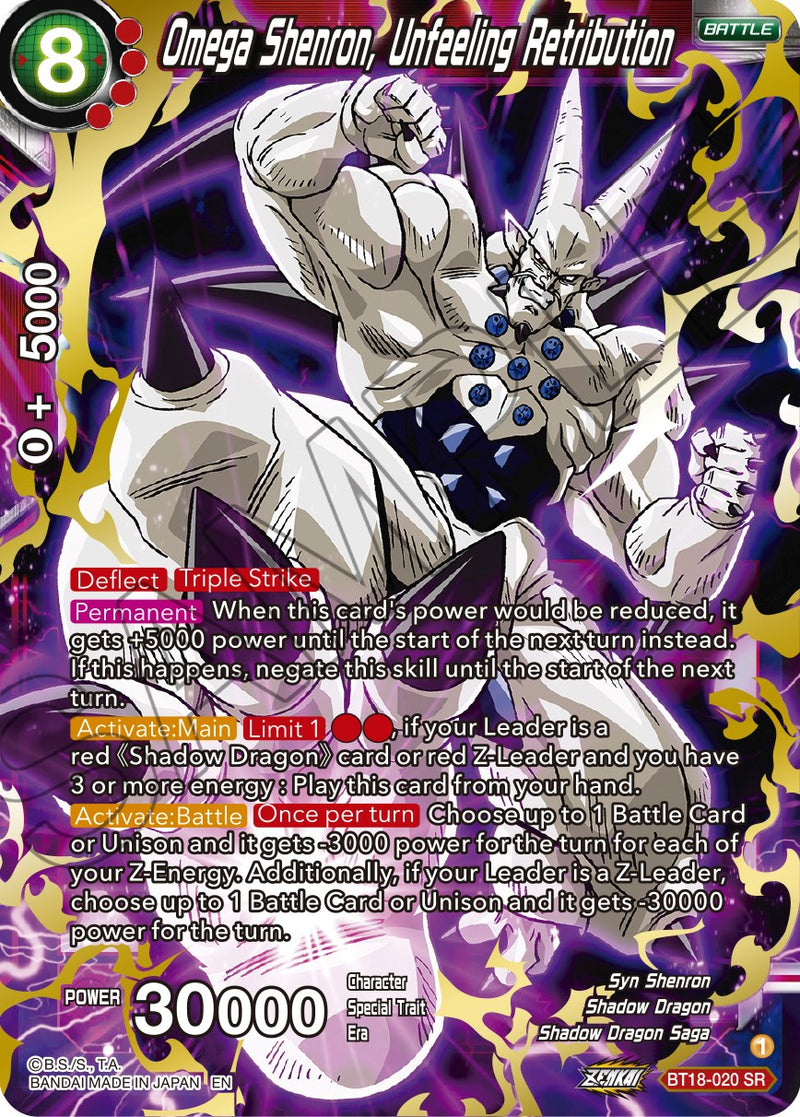 Omega Shenron, Unfeeling Retribution (BT18-020) [Dawn of the Z-Legends] Dragon Ball Super