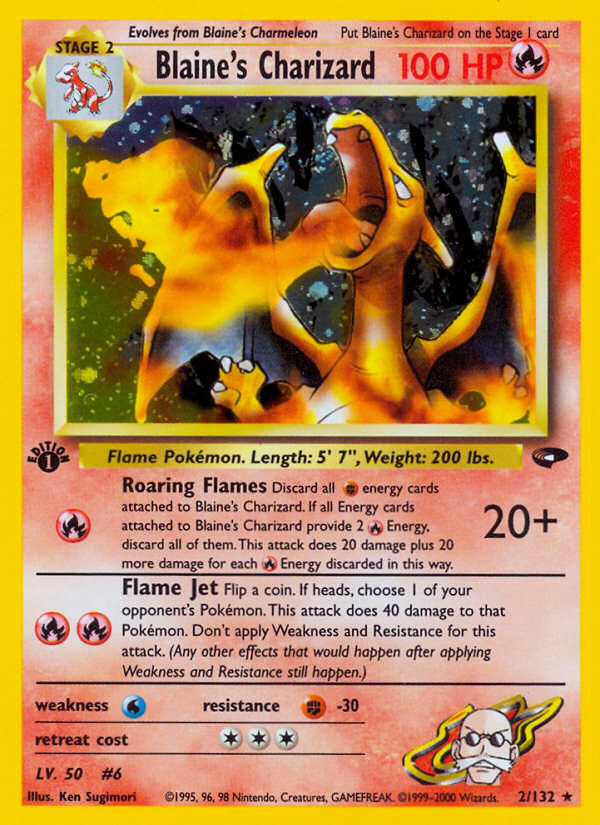Blaine's Charizard (2/132) [Gym Challenge 1st Edition] Pokémon
