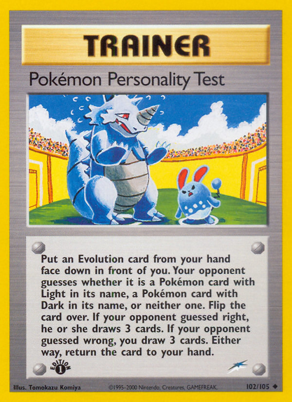 Pokemon Personality Test (102/105) [Neo Destiny 1st Edition] Pokémon