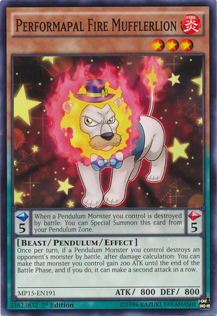 Performapal Fire Mufflerlion [MP15-EN191] Common Yu-Gi-Oh!