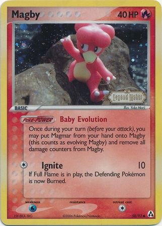 Magby (58/92) (Stamped) [EX: Legend Maker] Pokémon