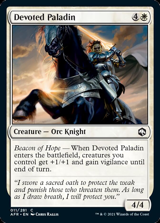 Devoted Paladin [Dungeons & Dragons: Adventures in the Forgotten Realms] Magic: The Gathering