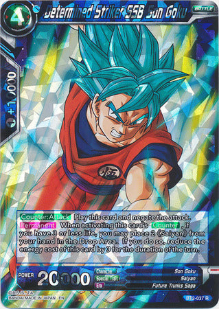 Determined Striker SSB Son Goku (Shatterfoil) (BT2-037) [Dragon Brawl] Dragon Ball Super