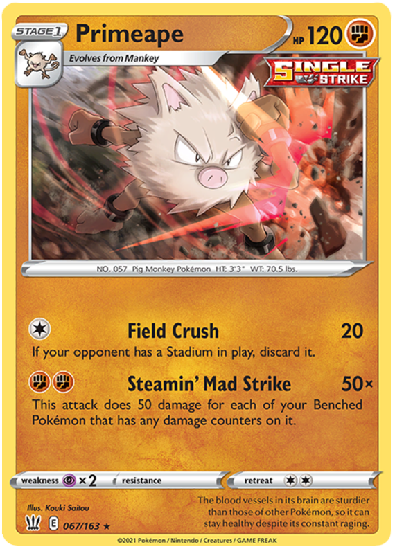 Primeape (067/163) [Sword & Shield: Battle Styles] Pokémon