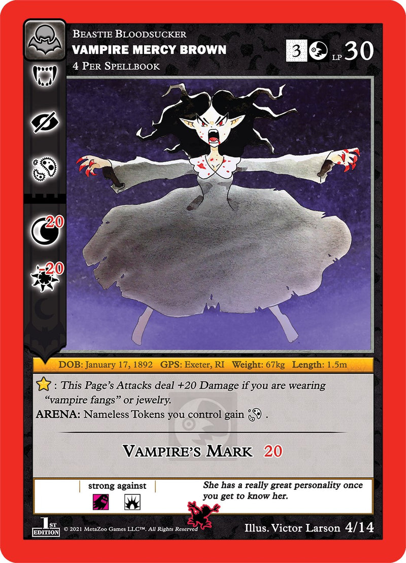 Vampire Mercy Brown (Moca Vampire) [Cryptid Nation: Nightfall First Edition Release Event Deck] Metazoo