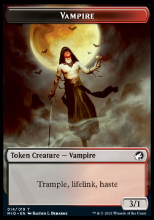 Zombie (005) // Vampire Double-Sided Token [Innistrad: Midnight Hunt Tokens] Magic: The Gathering