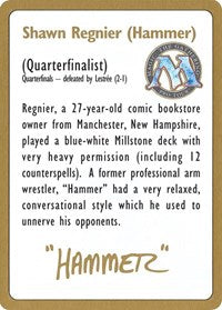 1996 Shawn "Hammer" Regnier Biography Card [World Championship Decks] Magic: The Gathering
