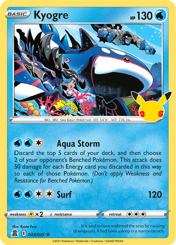 Kyogre (003/025) [Celebrations: 25th Anniversary] Pokémon