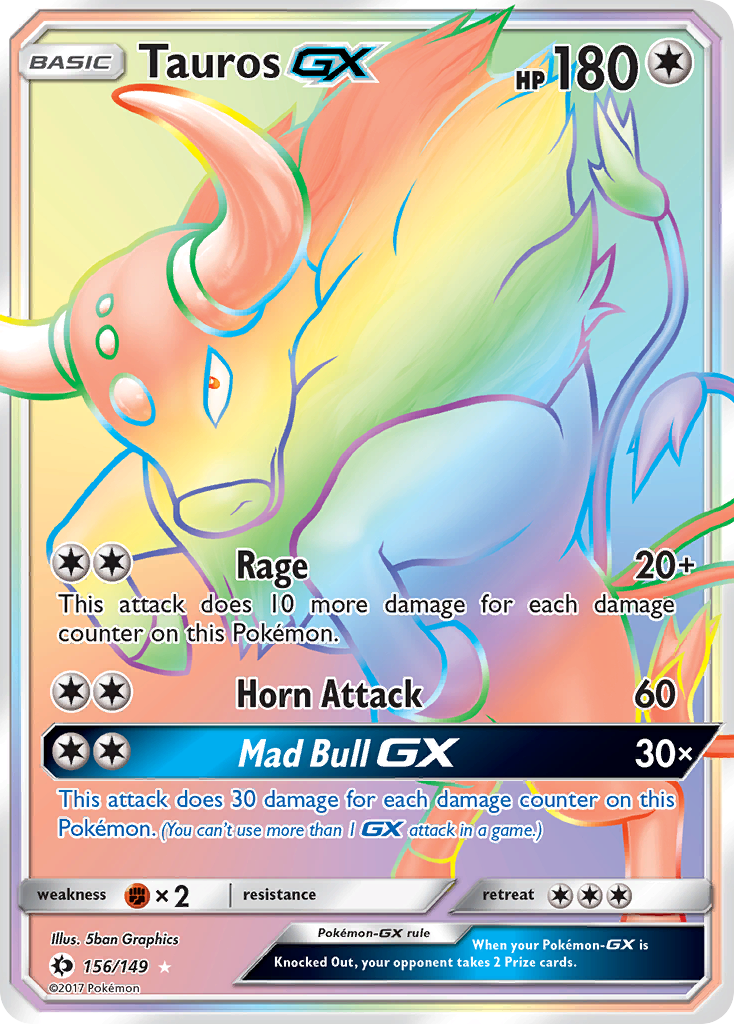 Tauros GX (156/149) [Sun & Moon: Base Set] Pokémon