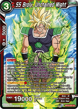 SS Broly, Unchained Might (Uncommon) (BT13-025) [Supreme Rivalry] Dragon Ball Super