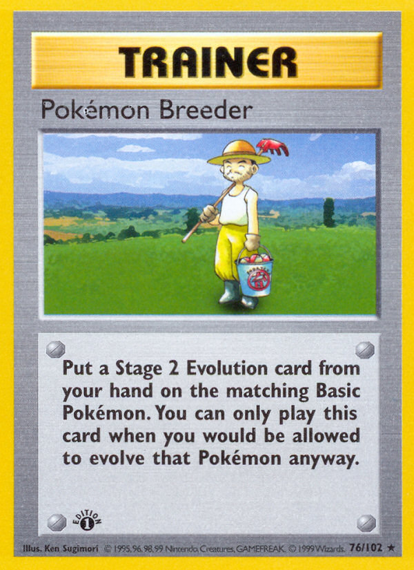 Pokemon Breeder (76/102) (Shadowless) [Base Set 1st Edition] Pokémon