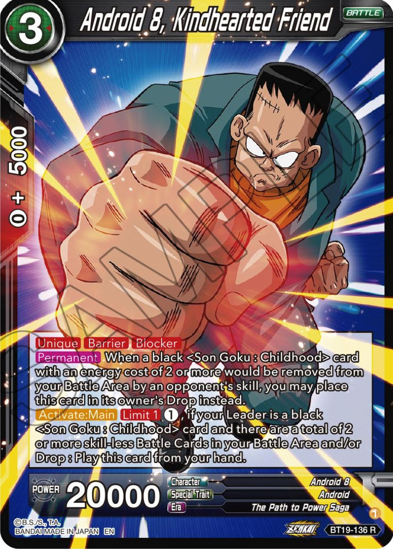 Android 8, Kindhearted Friend (BT19-136) [Fighter's Ambition] Dragon Ball Super