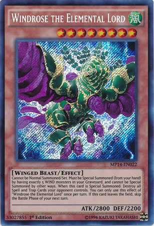 Windrose the Elemental Lord [MP14-EN022] Secret Rare Yu-Gi-Oh!