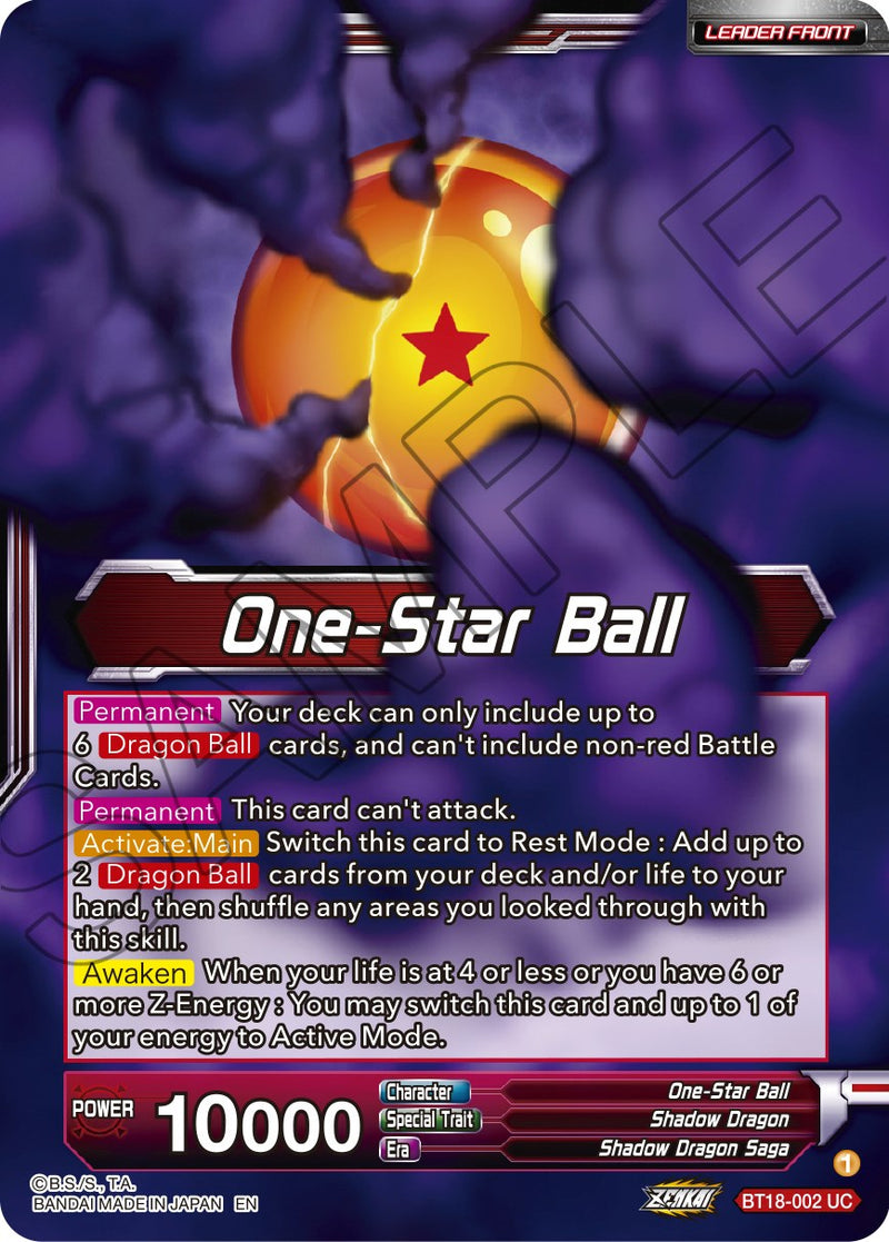 One-Star Ball // Syn Shenron, Despair Made Manifest (BT18-002) [Dawn of the Z-Legends] Dragon Ball Super