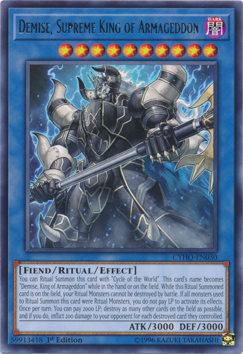 Demise, Supreme King of Armageddon [CYHO-EN030] Rare Yu-Gi-Oh!