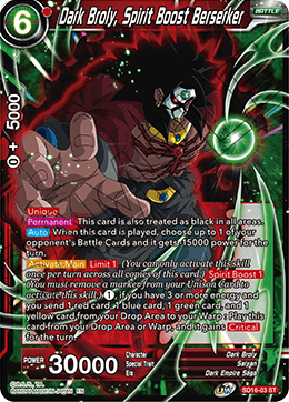 Dark Broly, Spirit Boost Berserker (Starter Deck - Darkness Reborn) (SD16-03) [Cross Spirits] Dragon Ball Super