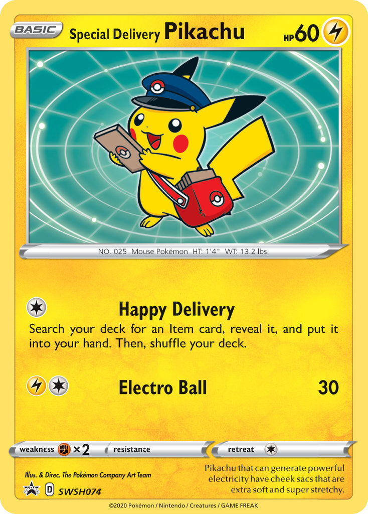 Special Delivery Pikachu (SWSH074) [Sword & Shield: Black Star Promos] Pokémon