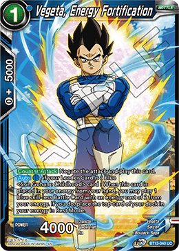 Vegeta, Energy Fortification (Uncommon) (BT13-040) [Supreme Rivalry] Dragon Ball Super