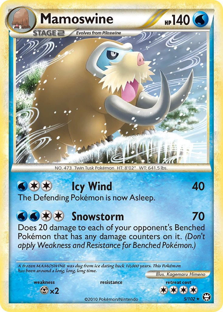 Mamoswine (5/102) (Cracked Ice Holo) (Theme Deck Exclusive) [HeartGold & SoulSilver: Triumphant] Pokémon