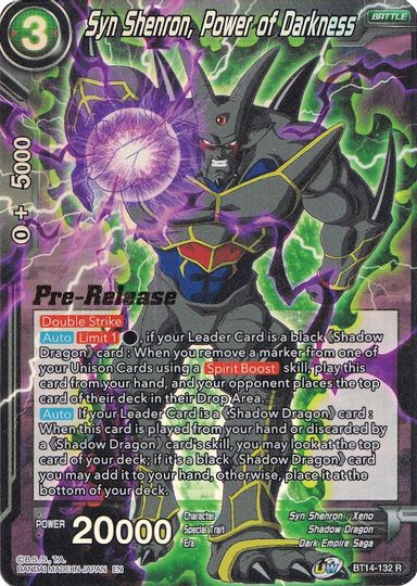 Syn Shenron, Power of Darkness (BT14-132) [Cross Spirits Prerelease Promos] Dragon Ball Super