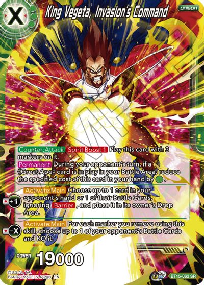 King Vegeta, Invasion's Command (BT15-063) [Saiyan Showdown] Dragon Ball Super