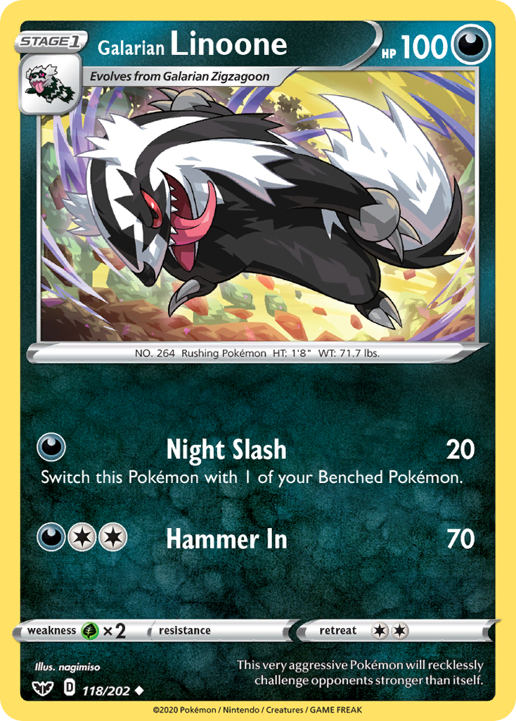 Galarian Linoone (118/202) [Sword & Shield: Base Set] Pokémon