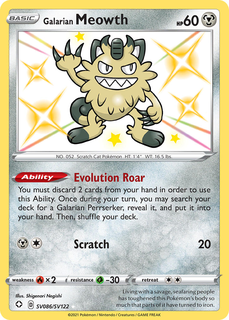 Galarian Meowth (SV086/SV122) [Sword & Shield: Shining Fates] Pokémon