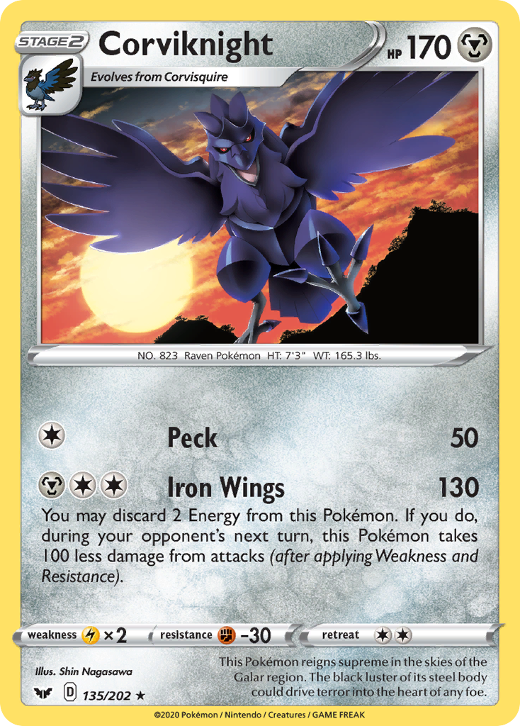 Corviknight (135/202) [Sword & Shield: Base Set] Pokémon