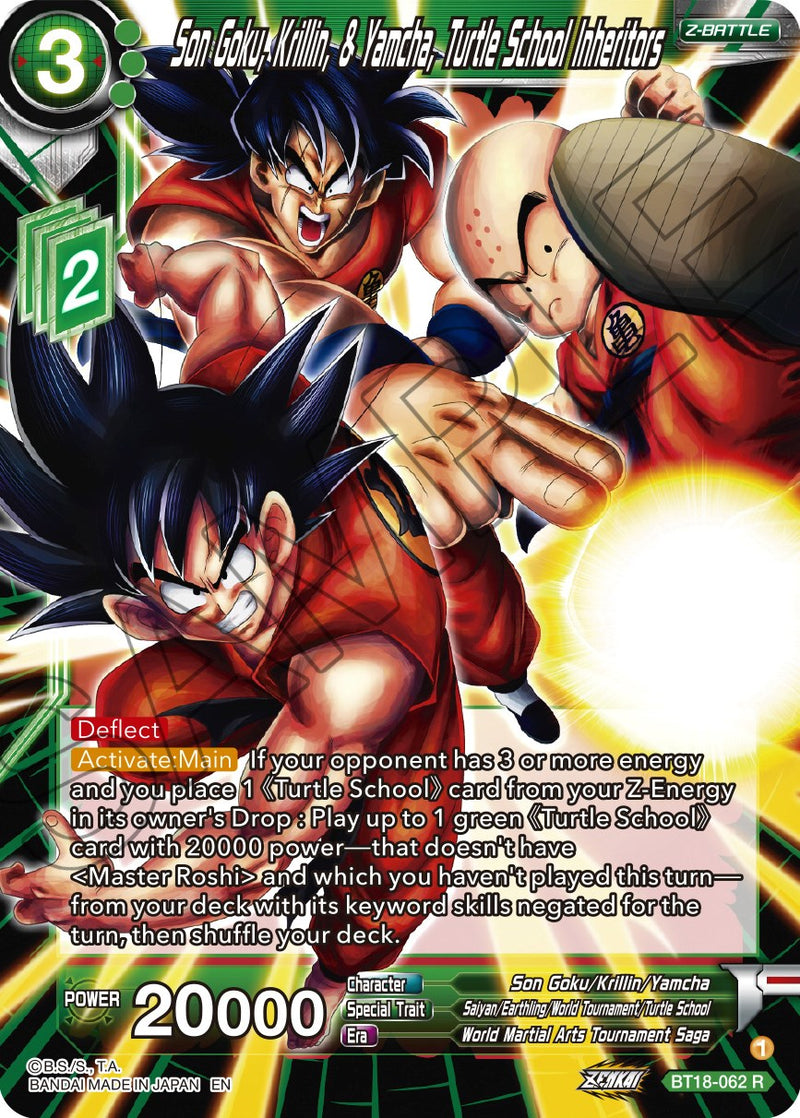 Son Goku, Krillin, & Yamcha, Turtle School Inheritors (BT18-062) [Dawn of the Z-Legends] Dragon Ball Super