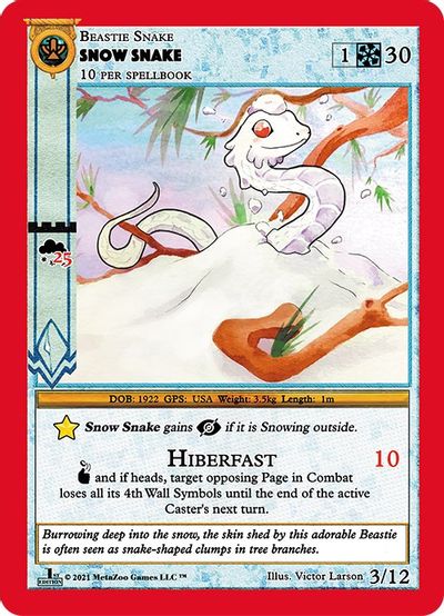 Snow Snake [Cryptid Nation: First Edition Waheela Deck] Metazoo