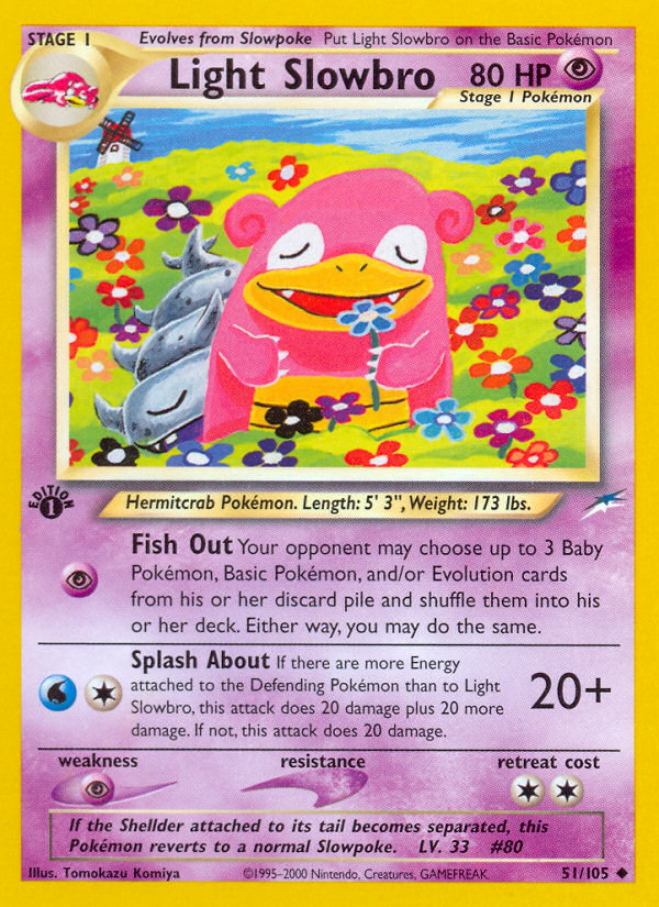 Light Slowbro (51/105) [Neo Destiny 1st Edition] Pokémon