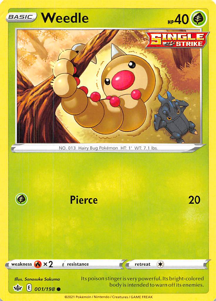 Weedle (001/198) [Sword & Shield: Chilling Reign] Pokémon