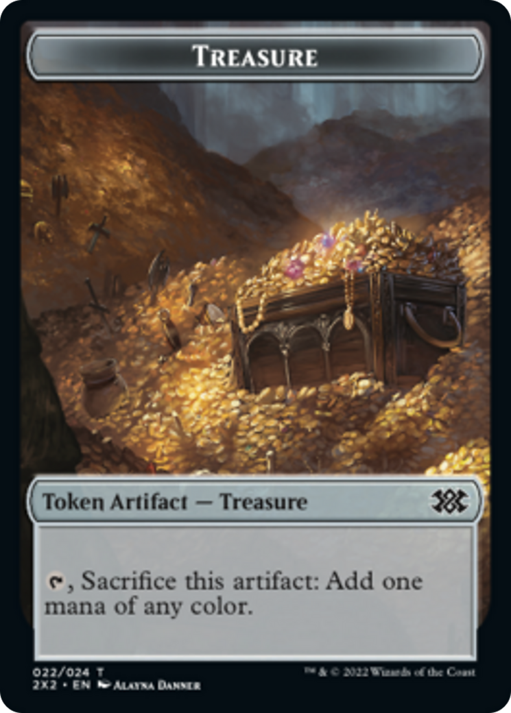 Zombie // Treasure Double-Sided Token [Double Masters 2022 Tokens] Magic: The Gathering