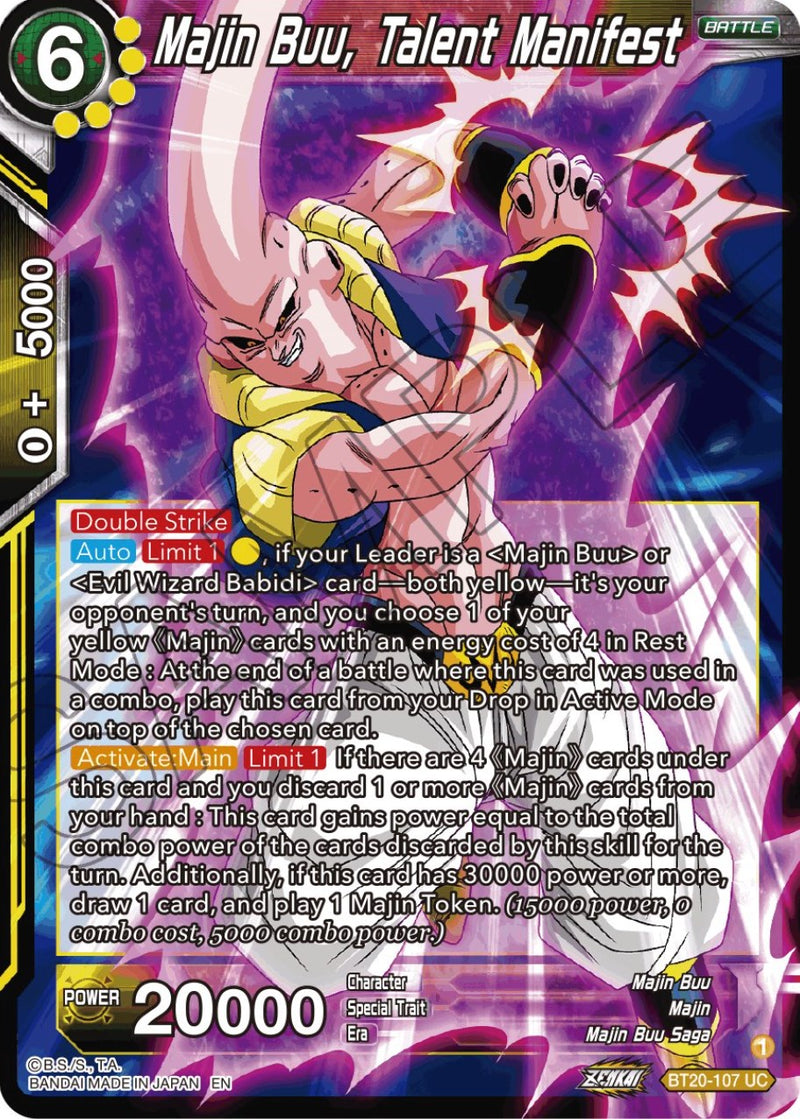 Majin Buu, Talent Manifest (BT20-107) [Power Absorbed] Dragon Ball Super