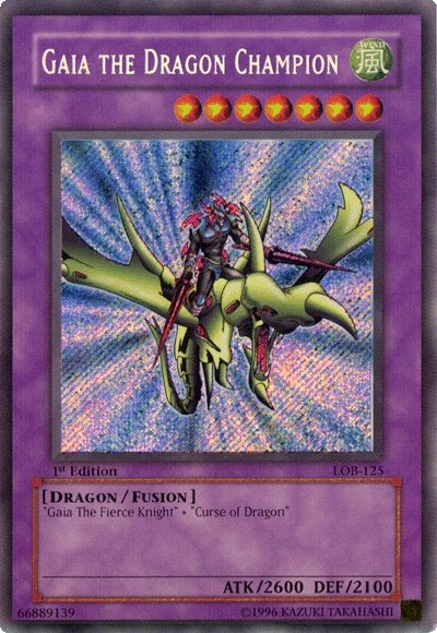 Gaia the Dragon Champion [LOB-125] Secret Rare Yu-Gi-Oh!