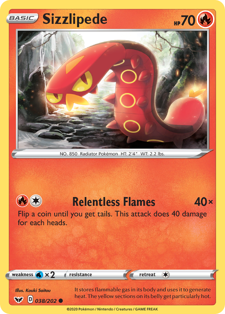 Sizzlipede (038/202) [Sword & Shield: Base Set] Pokémon