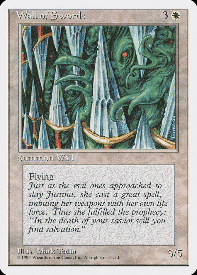Wall of Swords [Fourth Edition] Magic: The Gathering