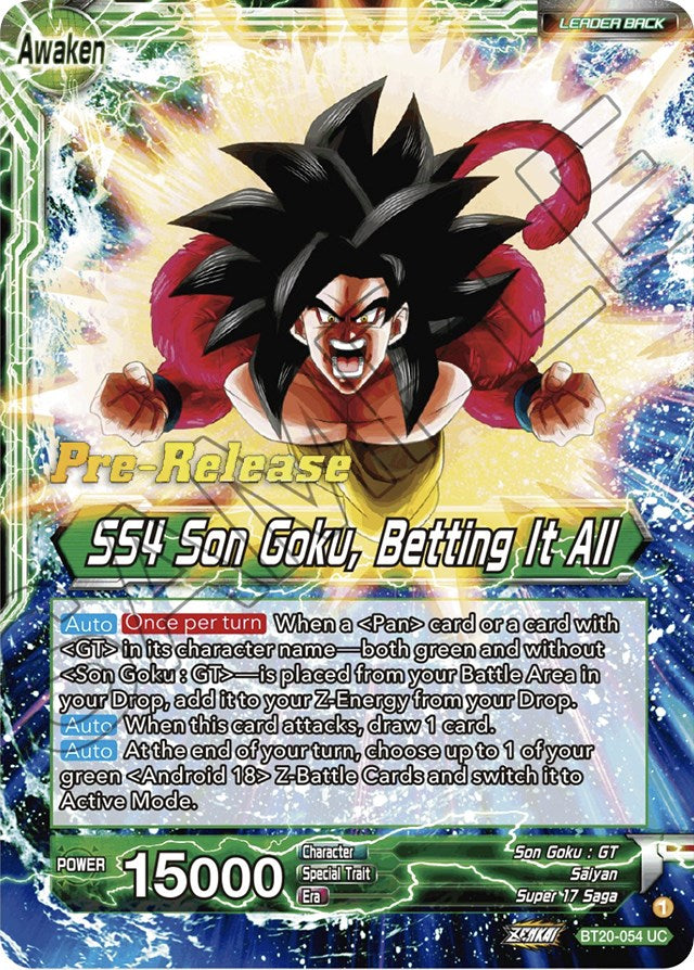 Son Goku // SS4 Son Goku, Betting It All (BT20-054) [Power Absorbed Prerelease Promos] Dragon Ball Super