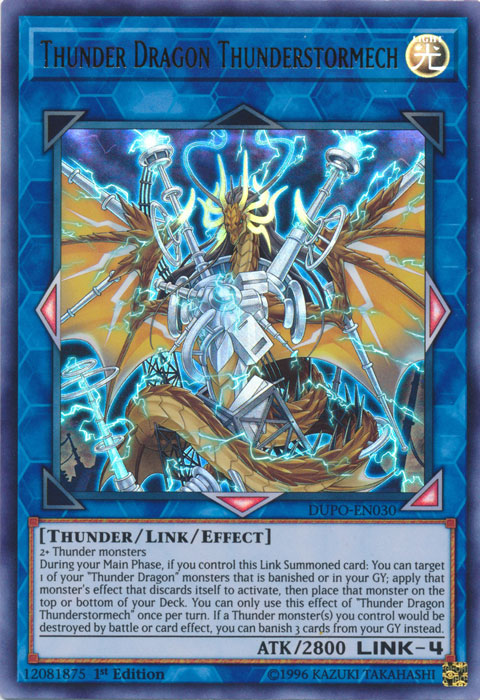 Thunder Dragon Thunderstormech [DUPO-EN030] Ultra Rare Yu-Gi-Oh!