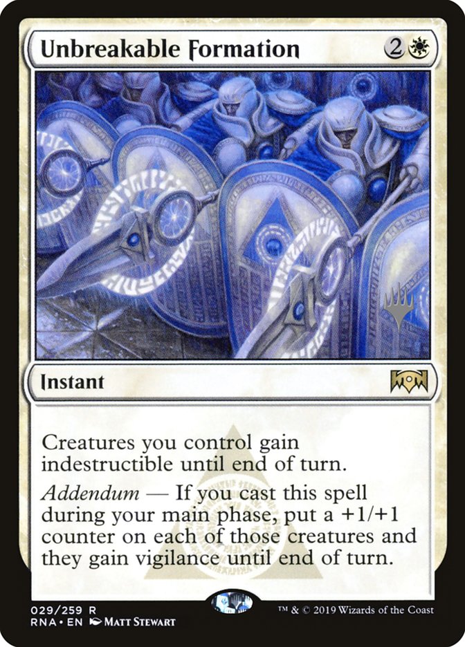 Unbreakable Formation (Promo Pack) [Ravnica Allegiance Promos] Magic: The Gathering