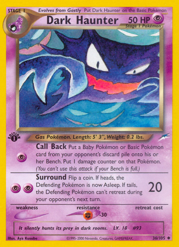 Dark Haunter (36/105) [Neo Destiny 1st Edition] Pokémon