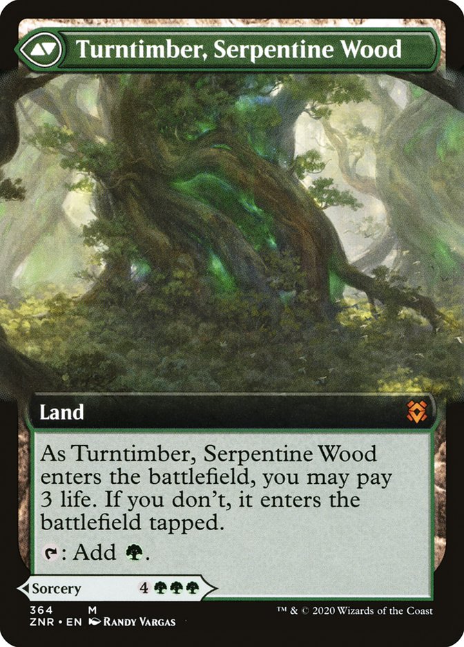 Turntimber Symbiosis // Turntimber, Serpentine Wood (Extended Art) [Zendikar Rising] Magic: The Gathering