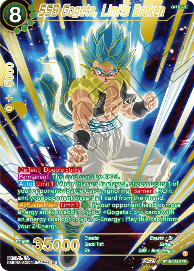 SSB Gogeta, Limits Broken (SPR) (BT19-084) [Fighter's Ambition] Dragon Ball Super