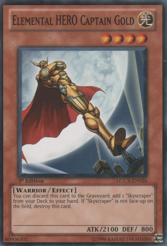 Elemental HERO Captain Gold [LCGX-EN026] Common Yu-Gi-Oh!