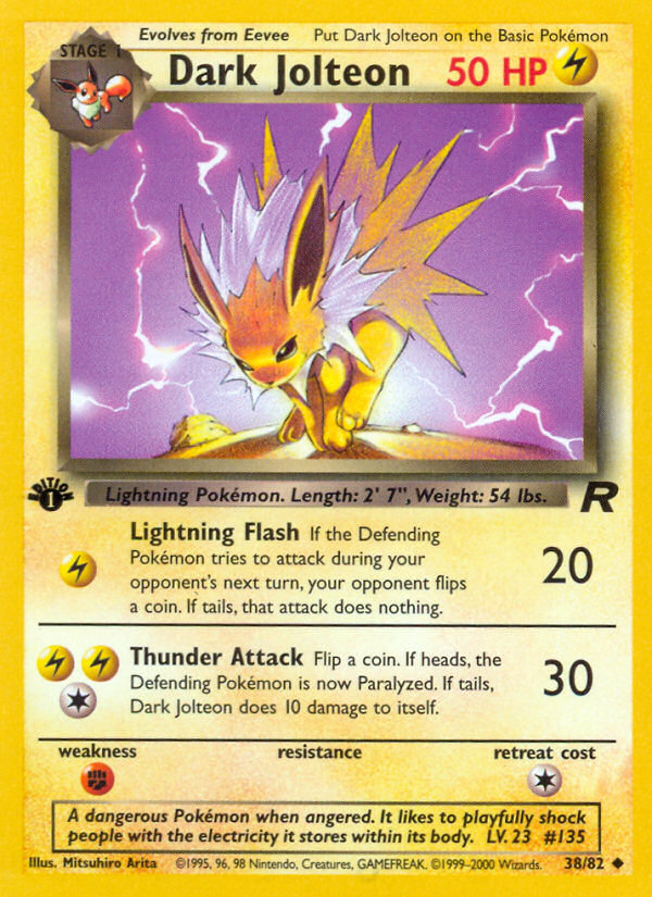 Dark Jolteon (38/82) [Team Rocket 1st Edition] Pokémon